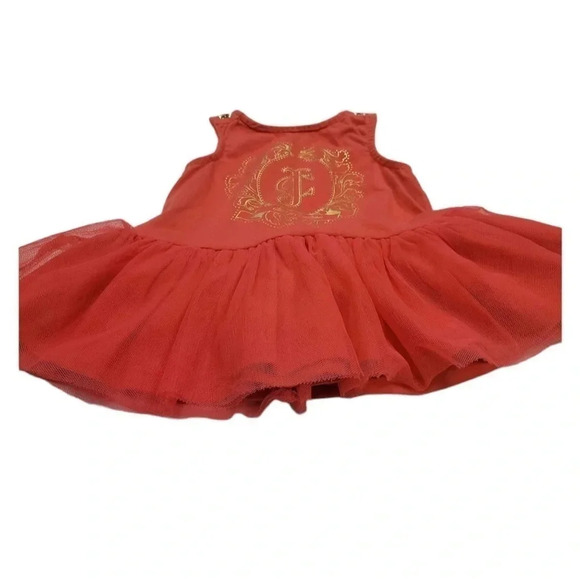 Juicy Couture Tulle Dress Coral  Gold Size 12M - Picture 5 of 9